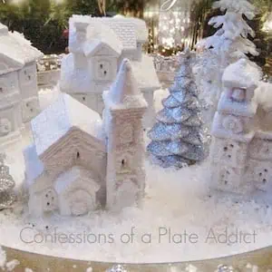 CONFESSIONS OF A PLATE ADDICT DIY Dollar Tree Snow Village thumb2