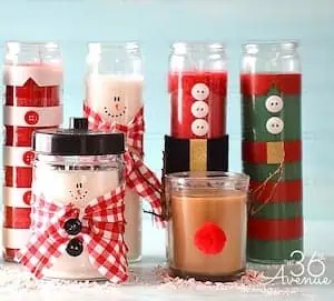 Christmas Gift Candles Tutorial the36thavenue.com