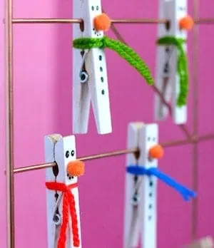 Clothespin Snowmen