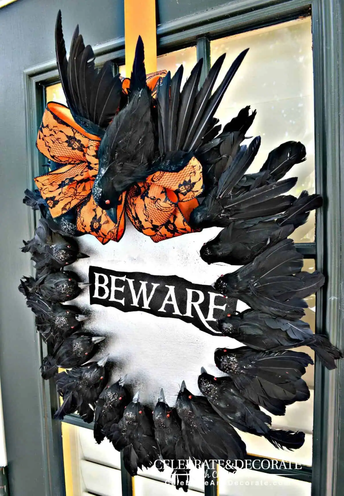 Creepy Crow Halloween Wreath 1