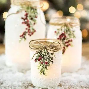 DIY Snowy Mason Jars 1