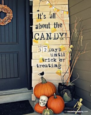 candy corn porch decor