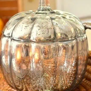 DIY glass Mercury Pumpkin fall decor idea