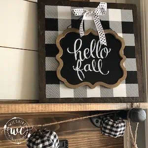 Easy DIY Buffalo Check Sign for Fall. No painting required So easy and so cute