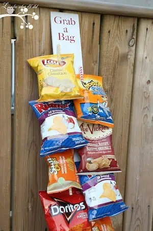 Command Strips and Clothespin Chip Storage