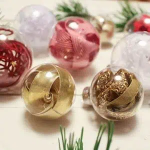 How to make these beautiful and simple One Minute DIY Ribbon Stuffed Christmas Ornaments at The Happy Housie 10