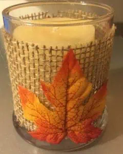 Burlap Maple Leaf Candleholder