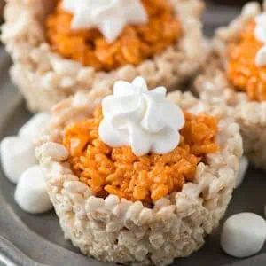 Mini Pumpkin Pie Rice Krispie Treats