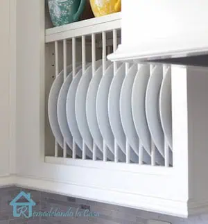 DIY kitchen Cabinet Plate Storage Rack