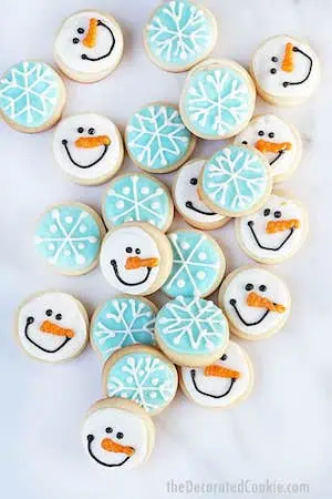 Mini Snowman Sugar Cookies