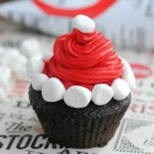 Santa Hat Cupcakes 