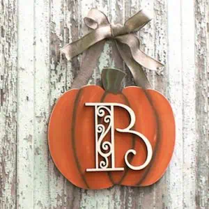 Pumpkin Monogram Wreath craft for adults