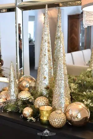 Silver and Gold Glam Christmas Centerpiece 2