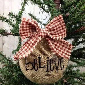 burlap ornament