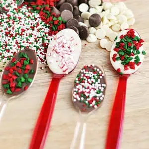 Hot Chocolate Spoons with Sprinkles 