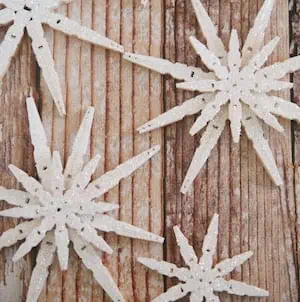 clothespin snowflakes collage