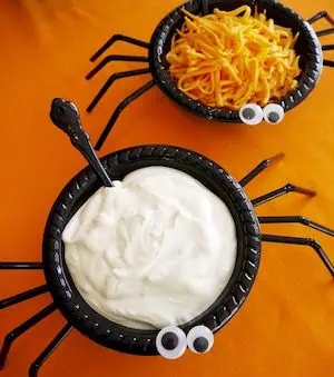 easy Spider Dip bowls