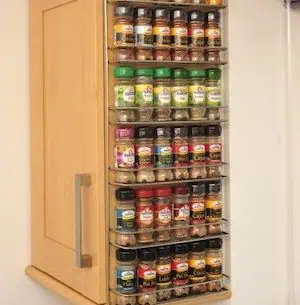 Side of Cabinet Spice Storage Idea