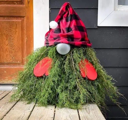 Outdoor Evergreen Christmas Gnome