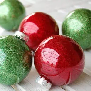 glitter ornaments with clear plastic bulbs e1508092720408