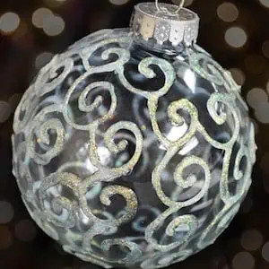 glitter swirls ornament