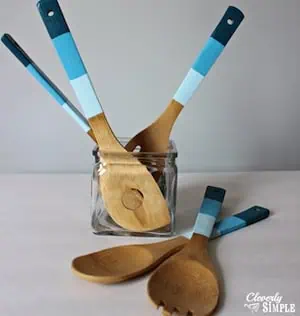 how to make paint dipped kitchen utensils