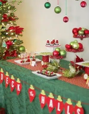 Christmas Ornament Exchange Party Idea for dessert table