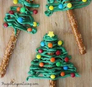 Chocolate Pretzel Christmas Tree Treats for Kids