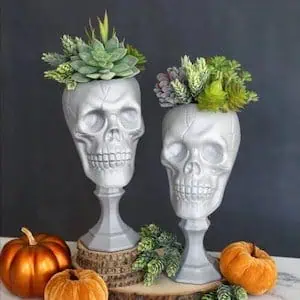 Faux Cement Skull Planter