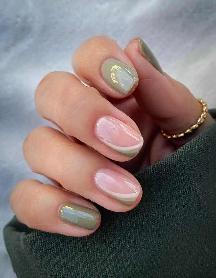 19+ Gorgeous Sage Green Nails To Inspire Your Next Mani [2024] - Earthy Sage Green Nail Designs