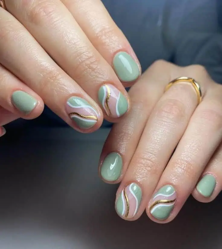 32 Beautiful Sage Green Nail Art Designs for Unique Nails - Earthy Sage Green Nail Designs