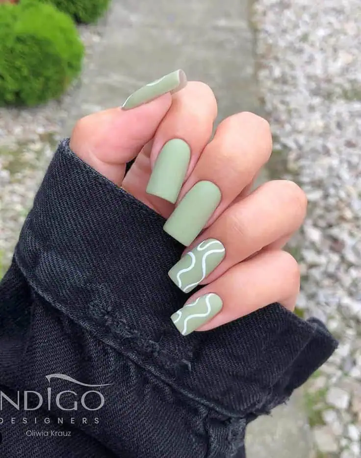 19+ Gorgeous Sage Green Nails To Inspire Your Next Mani [2024] | Green  acrylic nails, Nail colors, Green nails - Earthy Sage Green Nail Designs