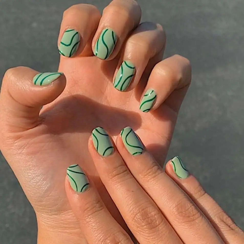 Sage Green Natural Nails - Earthy Sage Green Nail Designs