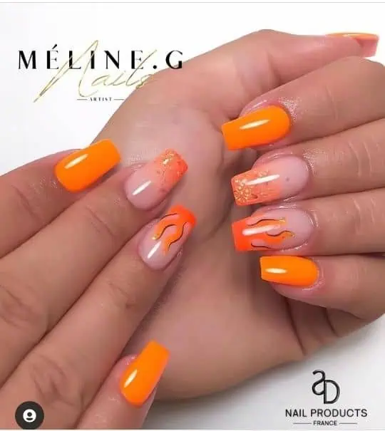 25 Fantastic Orange Nail Designs - The Glossychic - Rustic Orange Nail Ideas