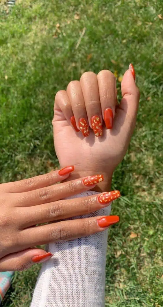 40+ Orange Nails And Orange Nail Designs - Rustic Orange Nail Ideas