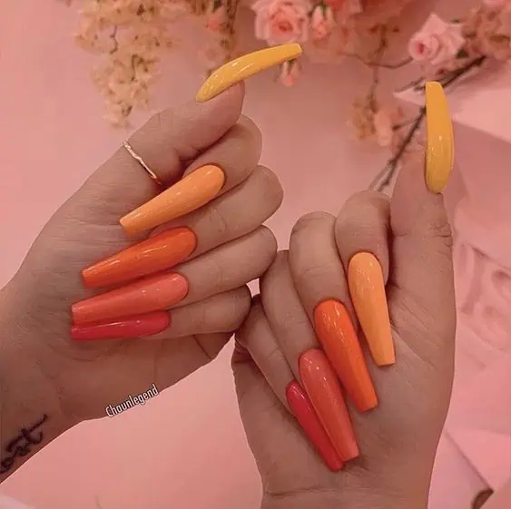 40+ Orange Nails And Orange Nail Designs - Rustic Orange Nail Ideas